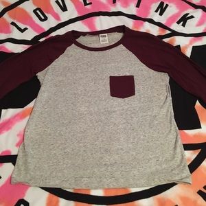 PINK baseball style long sleeve shirt